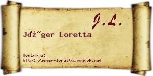Jéger Loretta névjegykártya