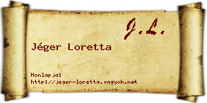 Jéger Loretta névjegykártya
