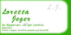 loretta jeger business card